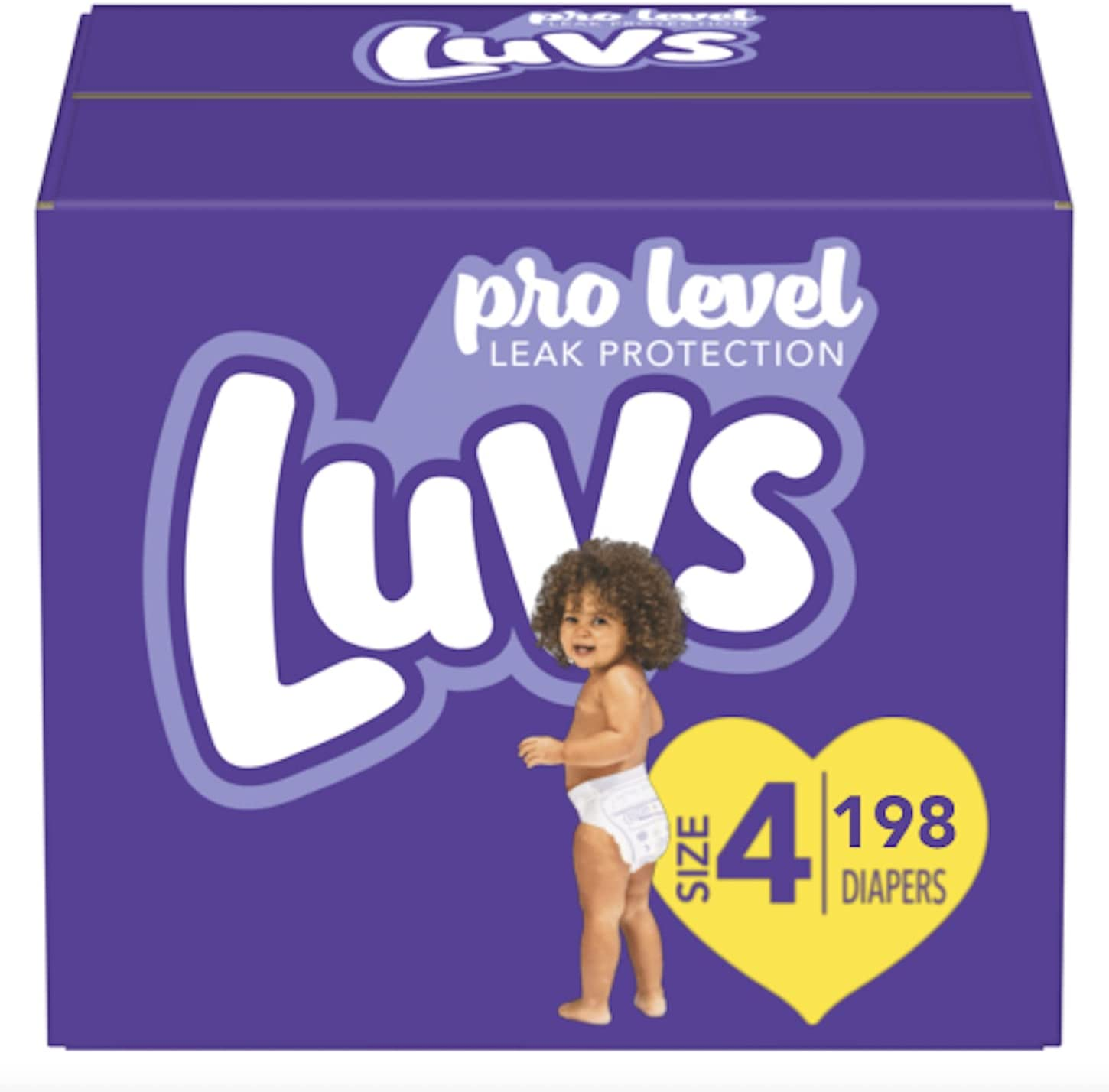 Diapers Size 4, 198 Count - Luvs Pro Level Leak Protection Hypoallergenic Disposable Baby Diapers for Sensitive Skin (Packaging May Vary)